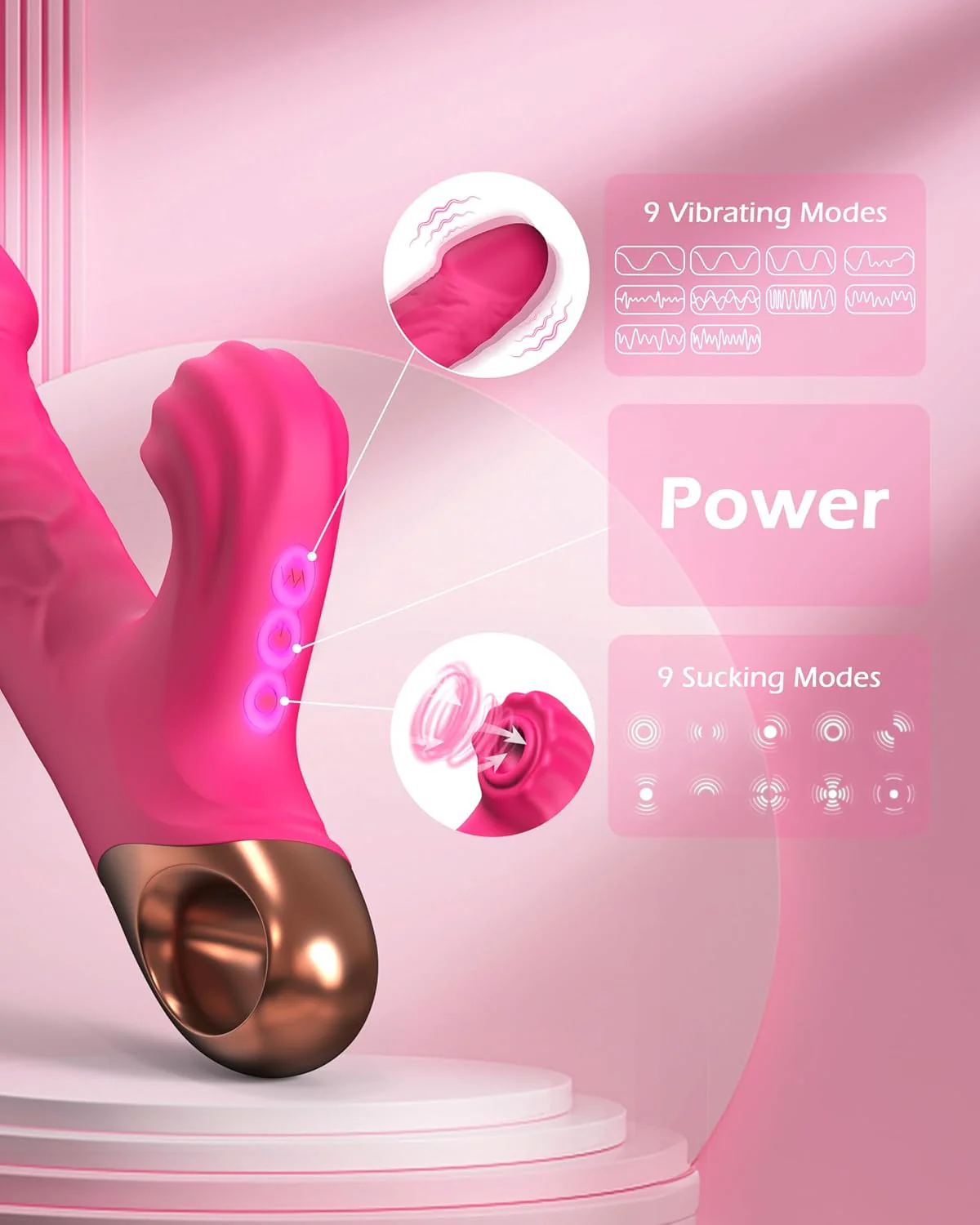 PowerPoint G-Spot Vibrator with 9 Suction & Vibration Modes - Image 4