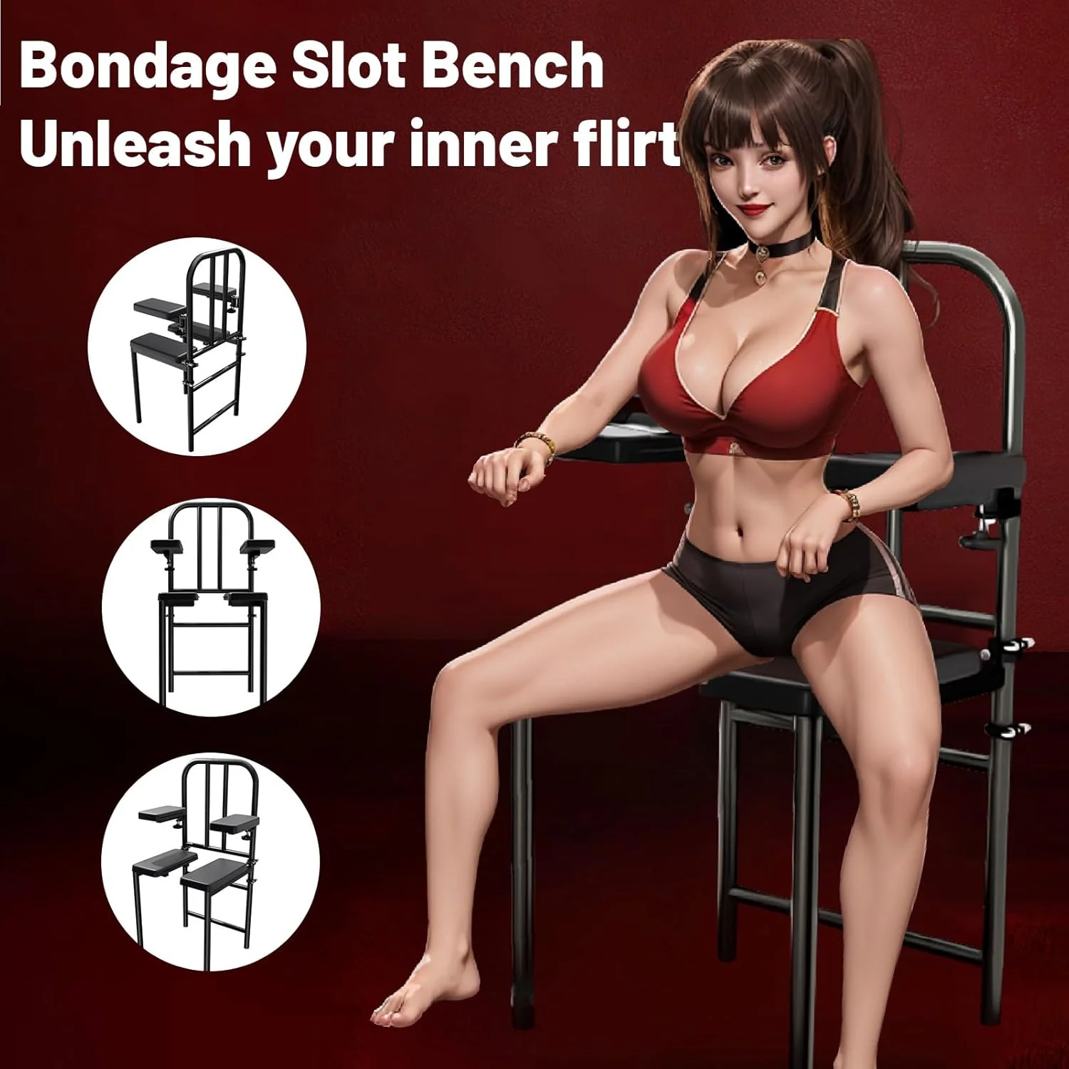 DominusBond Adjustable BDSM Sex Chair with Restraints - Image 2