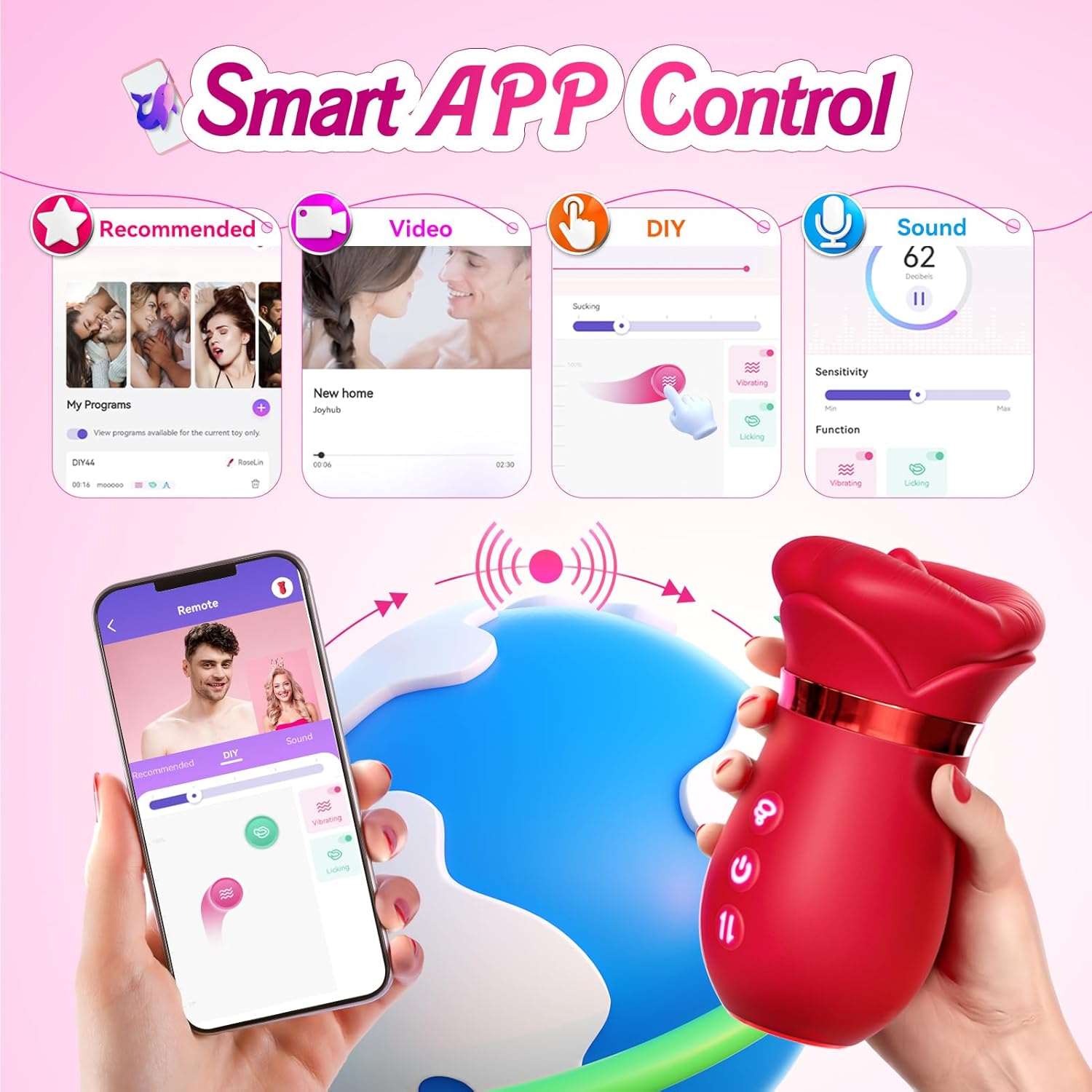 RoseLick App Control Rotating Tongue Clit Stimulator - Image 4