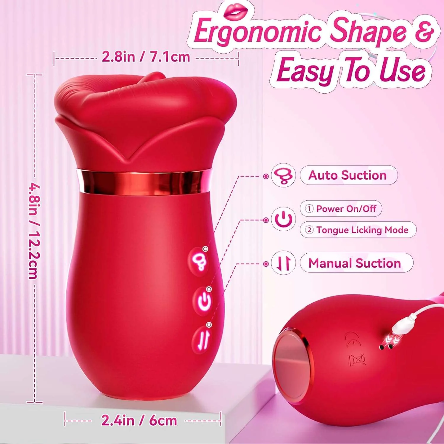 RoseLick App Control Rotating Tongue Clit Stimulator - Image 6