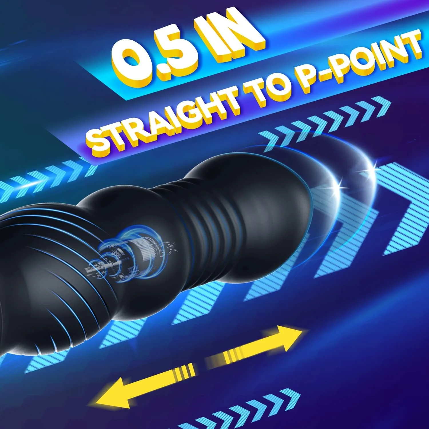 PrimeSurge 3-in-1 App-Controlled Anal Vibrator with Double Cock Rings - Image 4