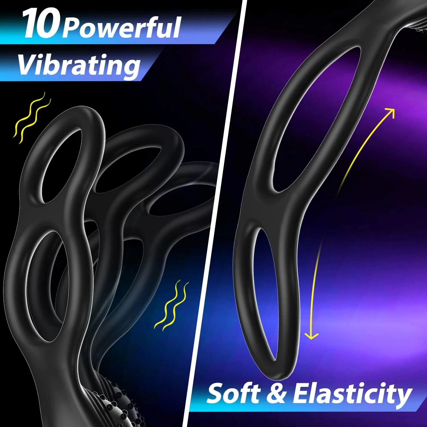 PrimeSurge 3-in-1 App-Controlled Anal Vibrator with Double Cock Rings - Image 5