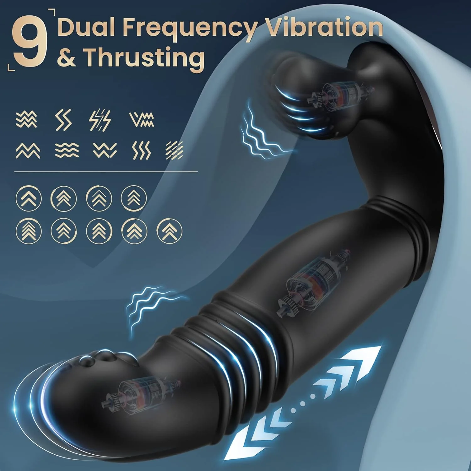 ThrustBead Thrusting Prostate Massager 9 Modes Remote Waterproof - Image 2