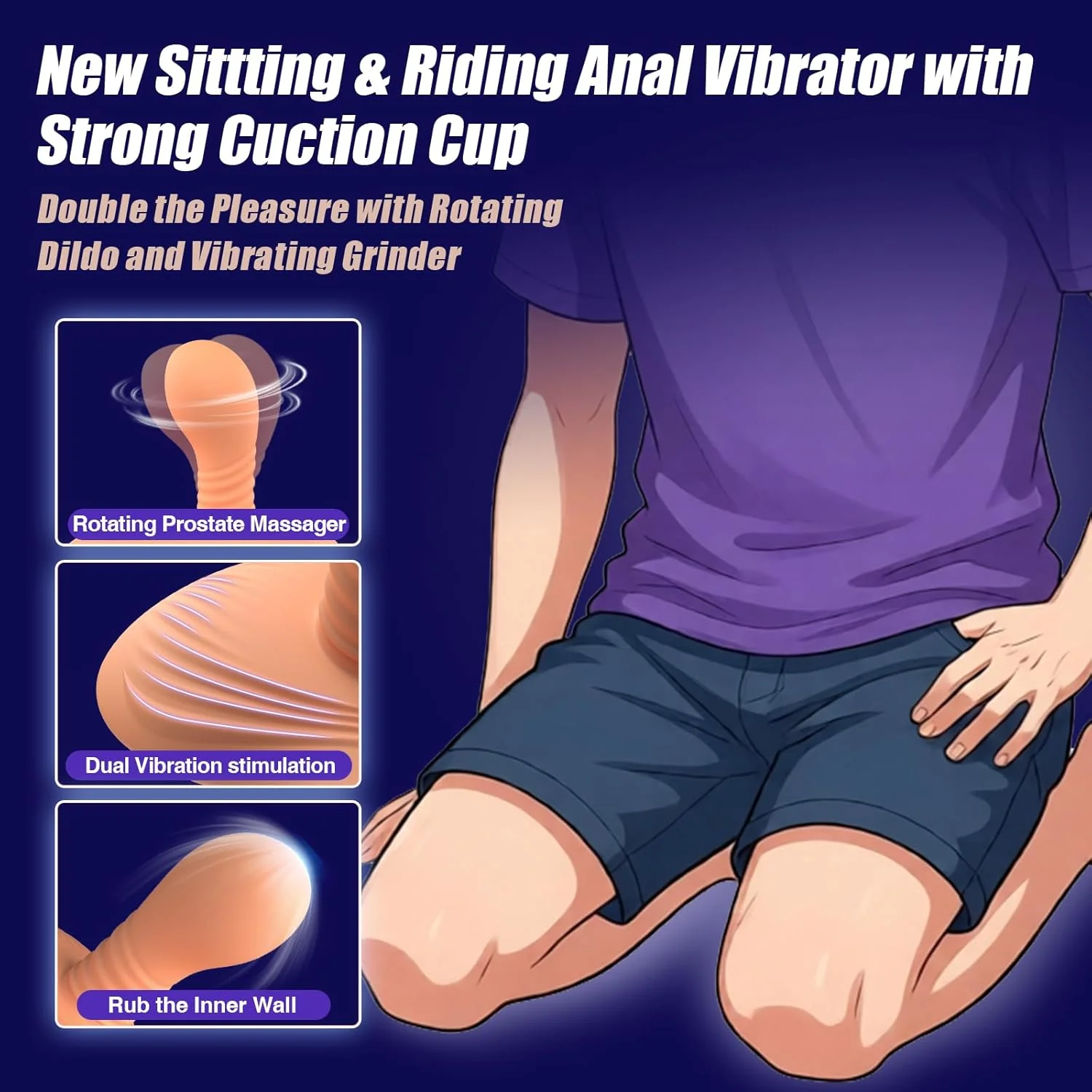 SpirionX Prostate Massager Rotating Ride-On Vibrator - Image 2