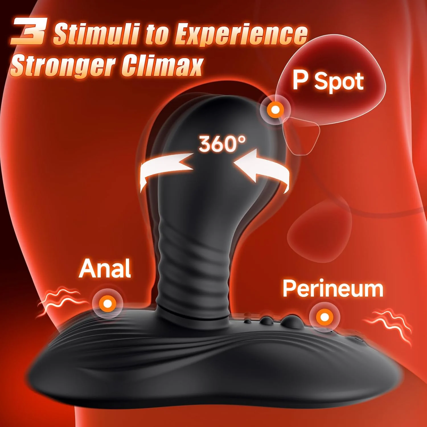 RotyX Prostate Massager Rotating Vibrator Ride Plug - Image 4
