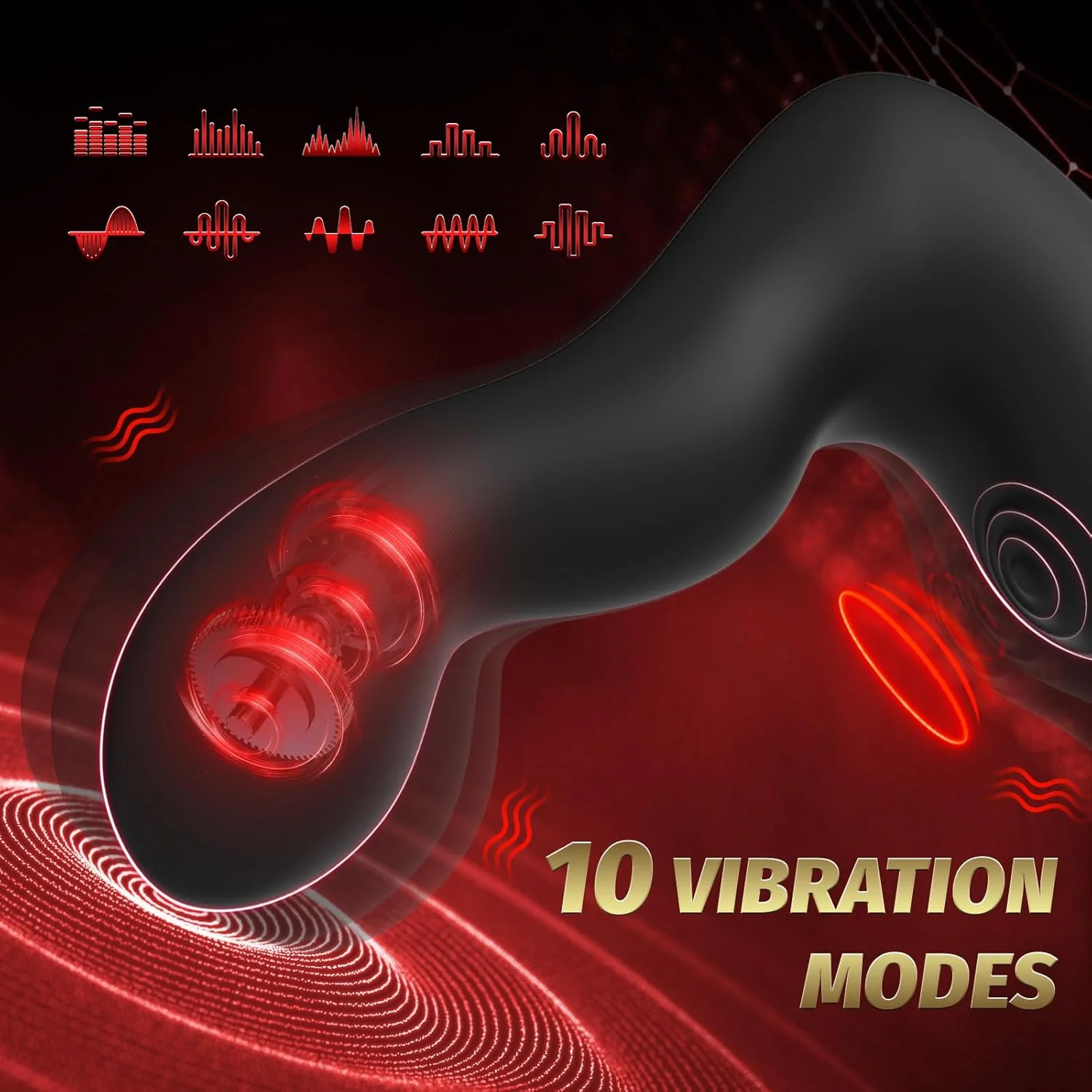 InflateCore Inflatable Prostate Massager Cock Ring 10 Modes - Image 3