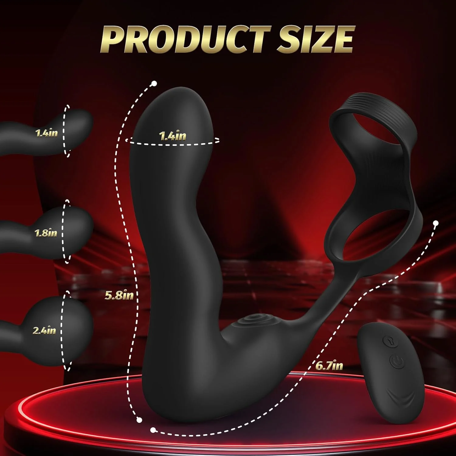 InflateCore Inflatable Prostate Massager Cock Ring 10 Modes - Image 5