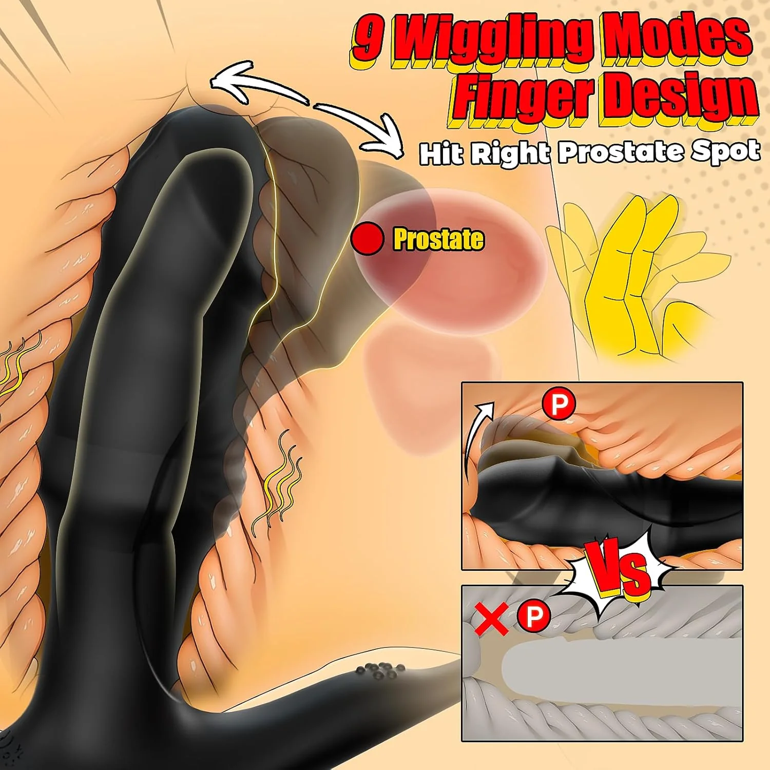 TriCoreX App Prostate Massager Cock Ring 9 Modes Waterproof - Image 3