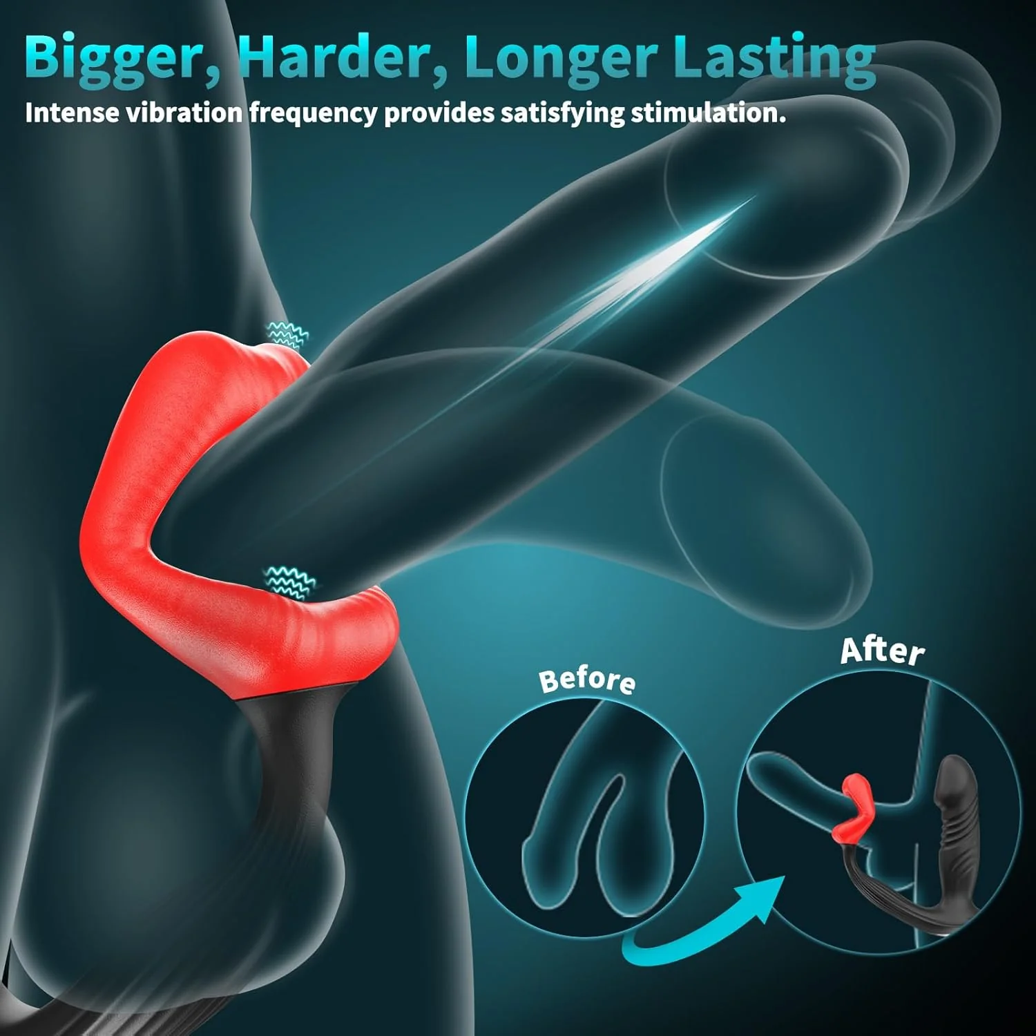 DualThrust Prostate Massager Cock Ring App 9+9 Modes - Image 4
