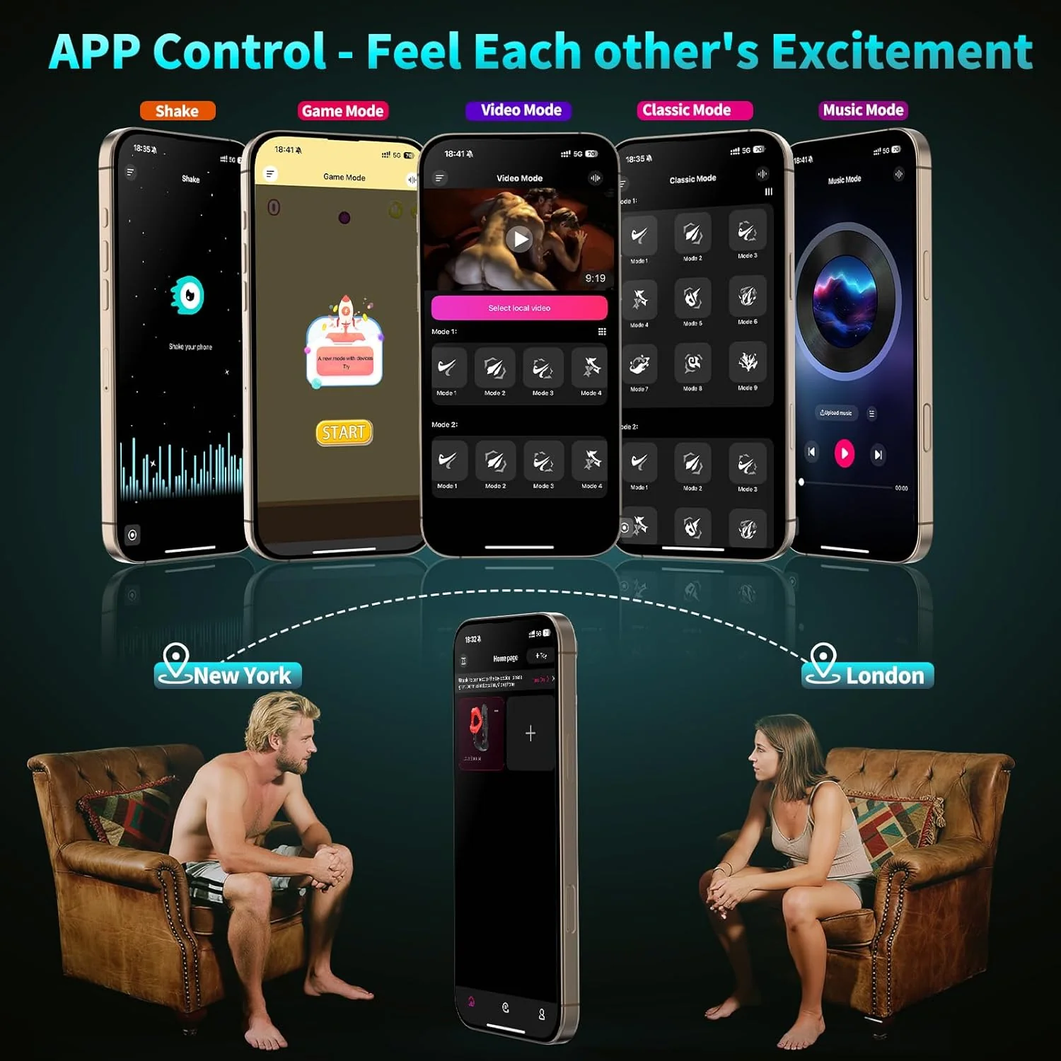 DualThrust Prostate Massager Cock Ring App 9+9 Modes - Image 5