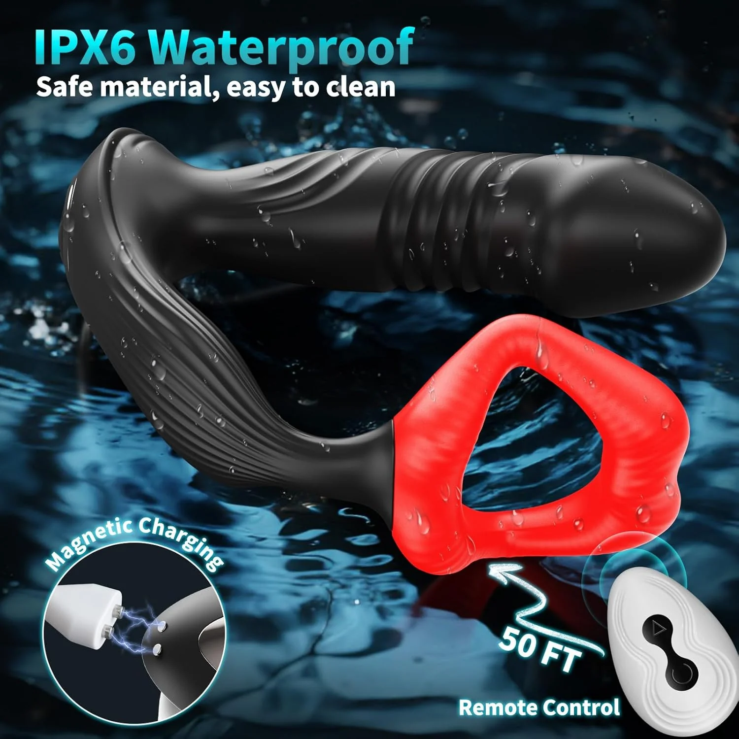 DualThrust Prostate Massager Cock Ring App 9+9 Modes - Image 7
