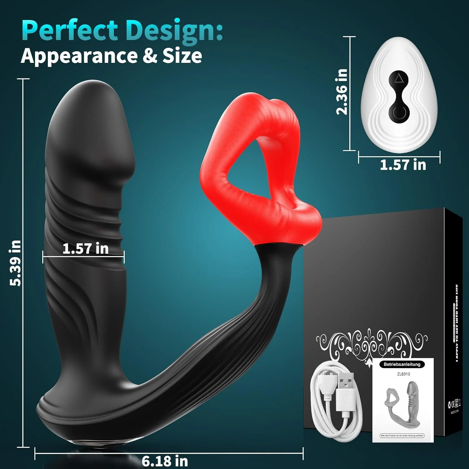 DualThrust Prostate Massager Cock Ring App 9+9 Modes - Image 8