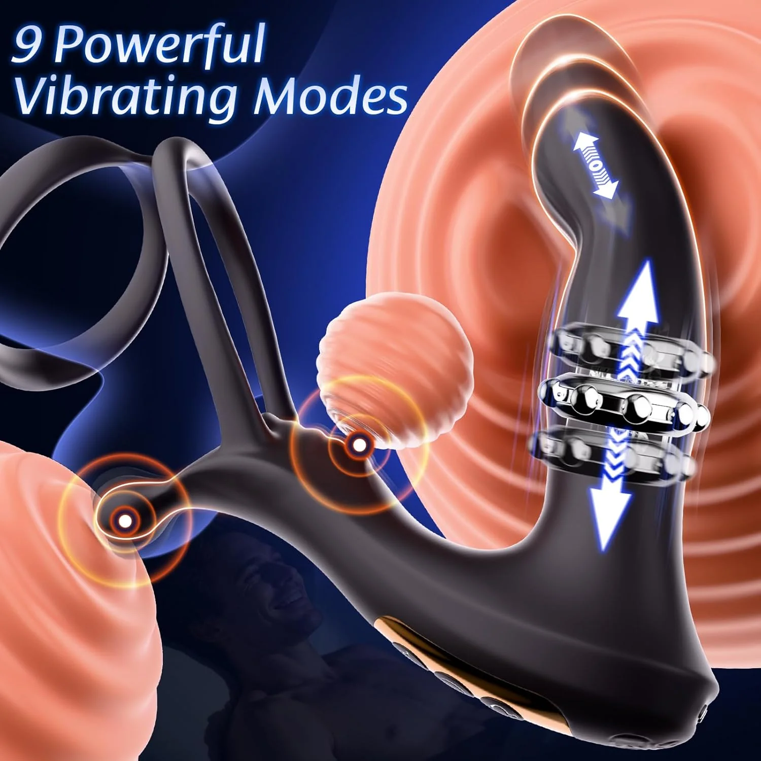 CoreSlide Prostate Massager Cock Ring 9 Modes Thrusting - Image 6
