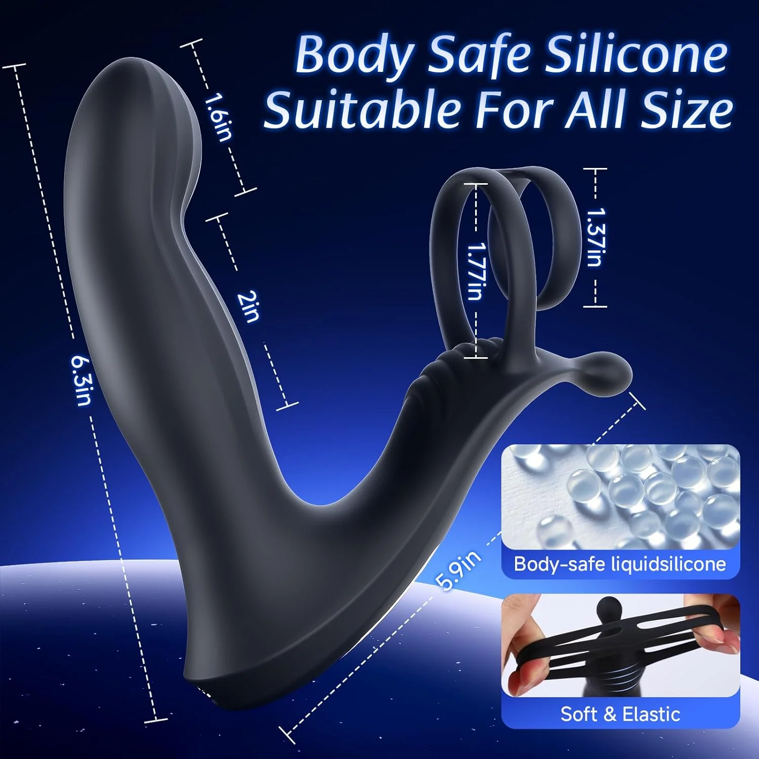 CoreSlide Prostate Massager Cock Ring 9 Modes Thrusting - Image 8