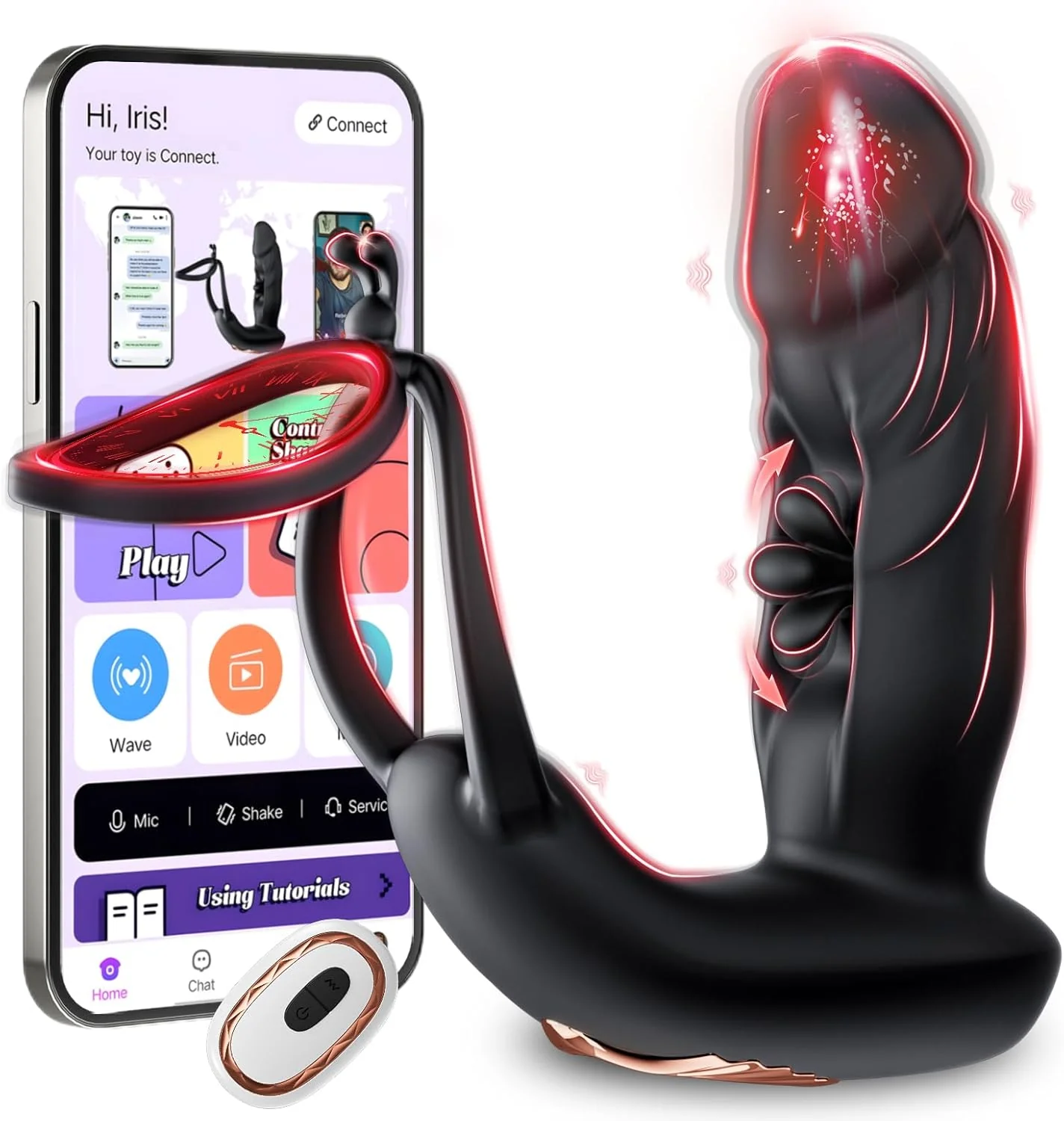 FlapCore Prostate Massager Cock Ring 10 Modes Flapping