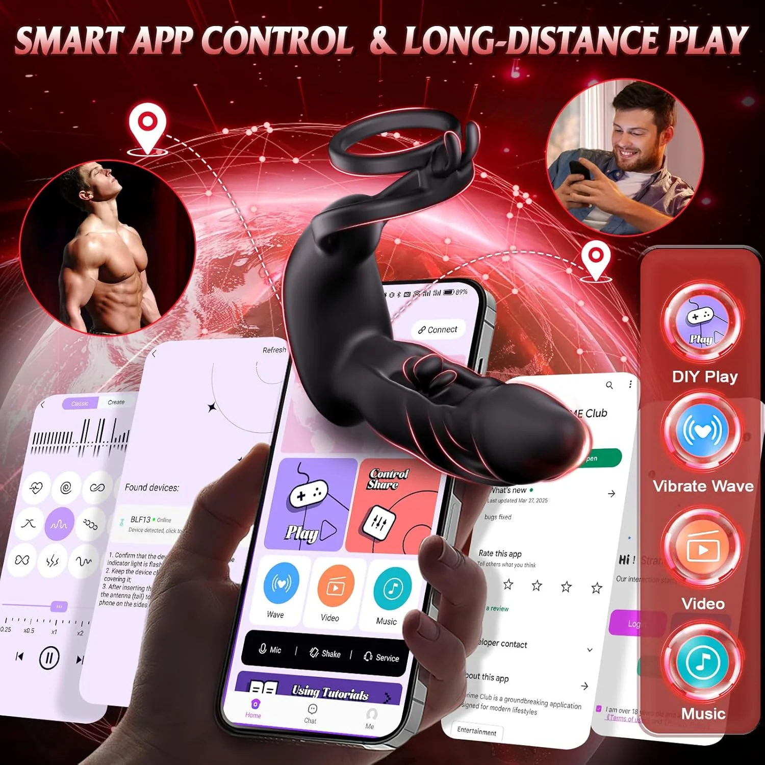 FlapCore Prostate Massager Cock Ring 10 Modes Flapping - Image 5