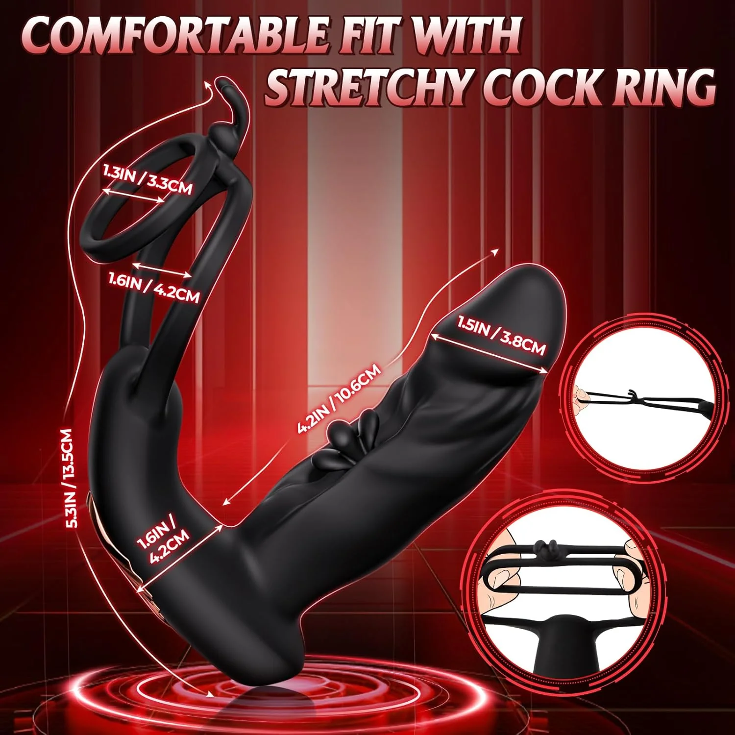 FlapCore Prostate Massager Cock Ring 10 Modes Flapping - Image 6
