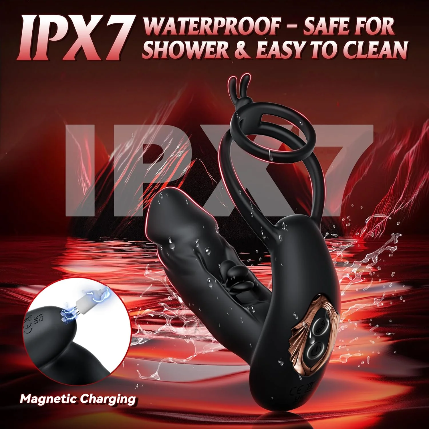 FlapCore Prostate Massager Cock Ring 10 Modes Flapping - Image 7