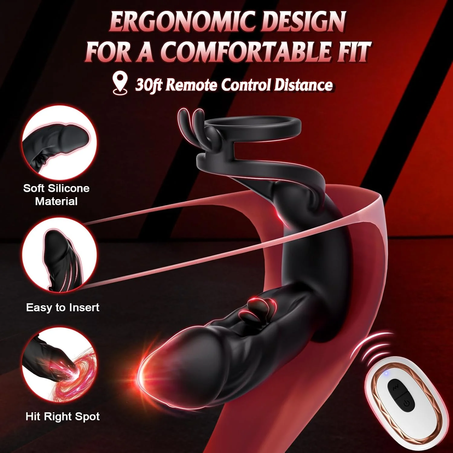 FlapCore Prostate Massager Cock Ring 10 Modes Flapping - Image 8