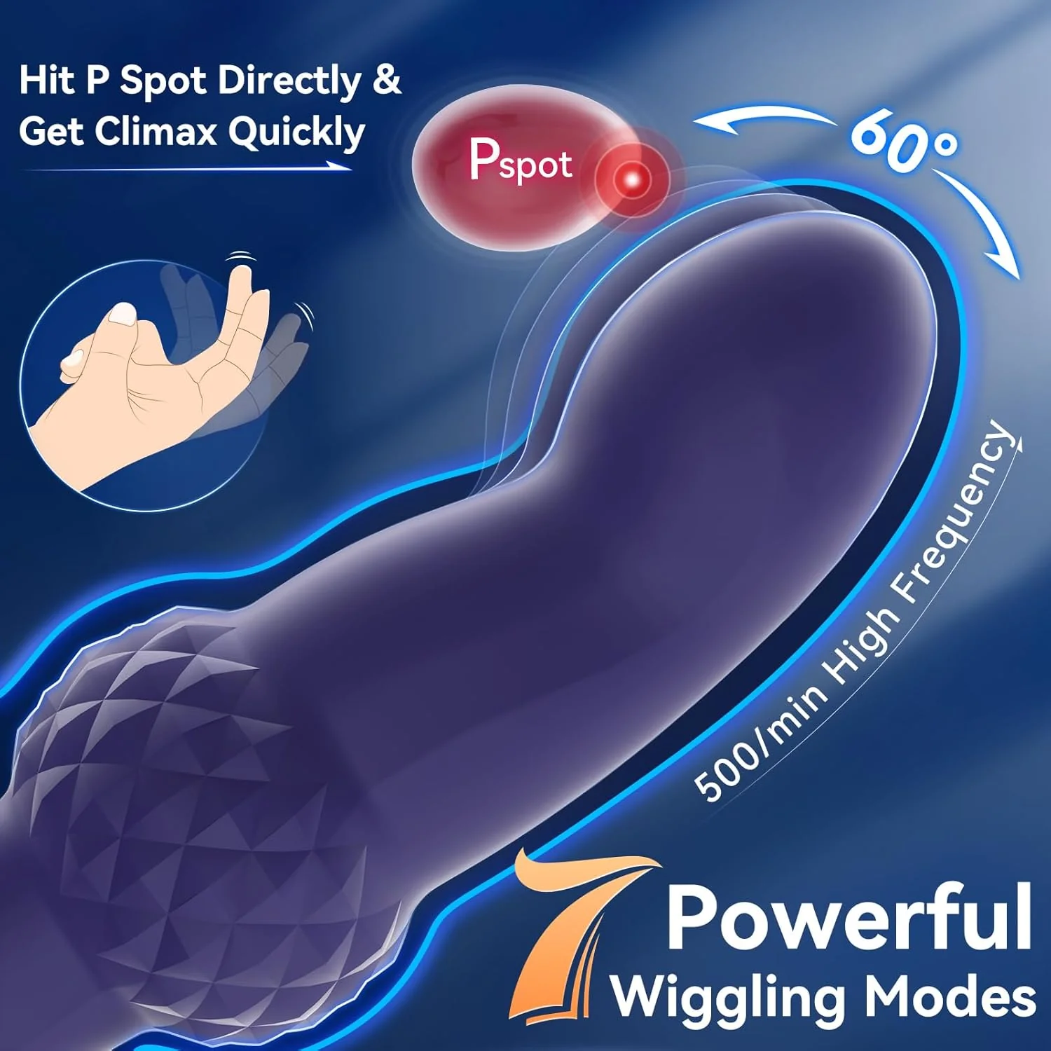 ThrustCore Thrusting Prostate Massager Cock Ring 7 Modes Remote Waterproof - Image 4