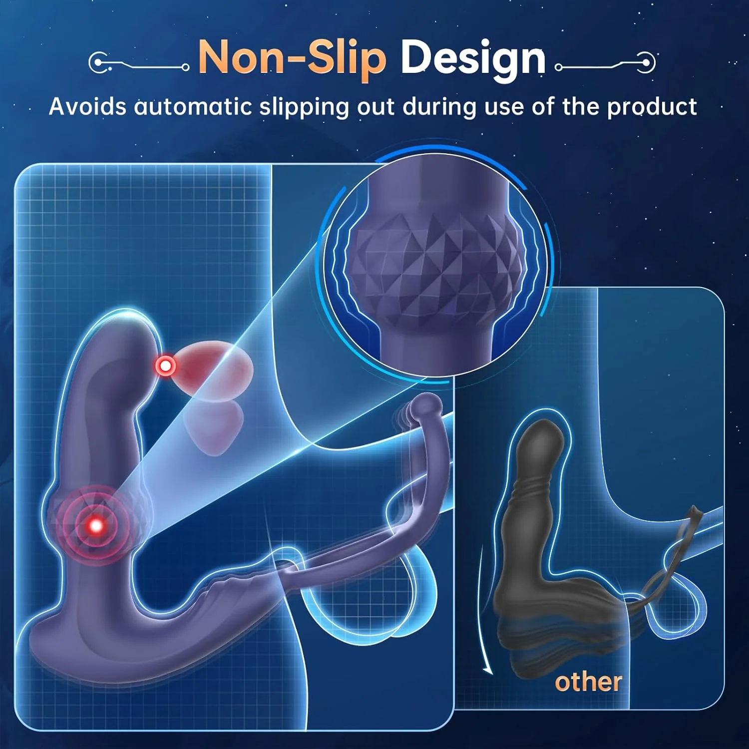 ThrustCore Thrusting Prostate Massager Cock Ring 7 Modes Remote Waterproof - Image 5