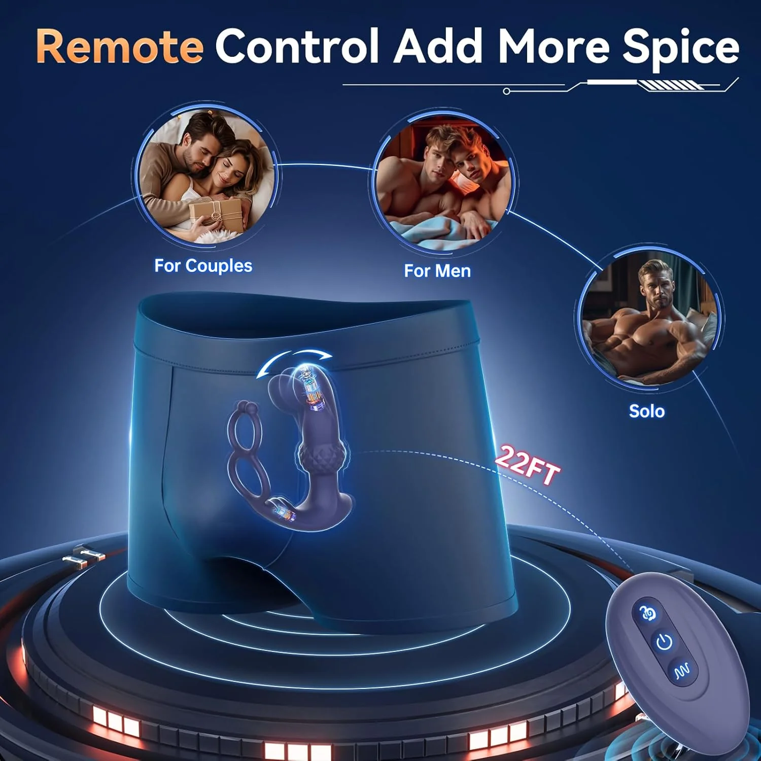 ThrustCore Thrusting Prostate Massager Cock Ring 7 Modes Remote Waterproof - Image 6