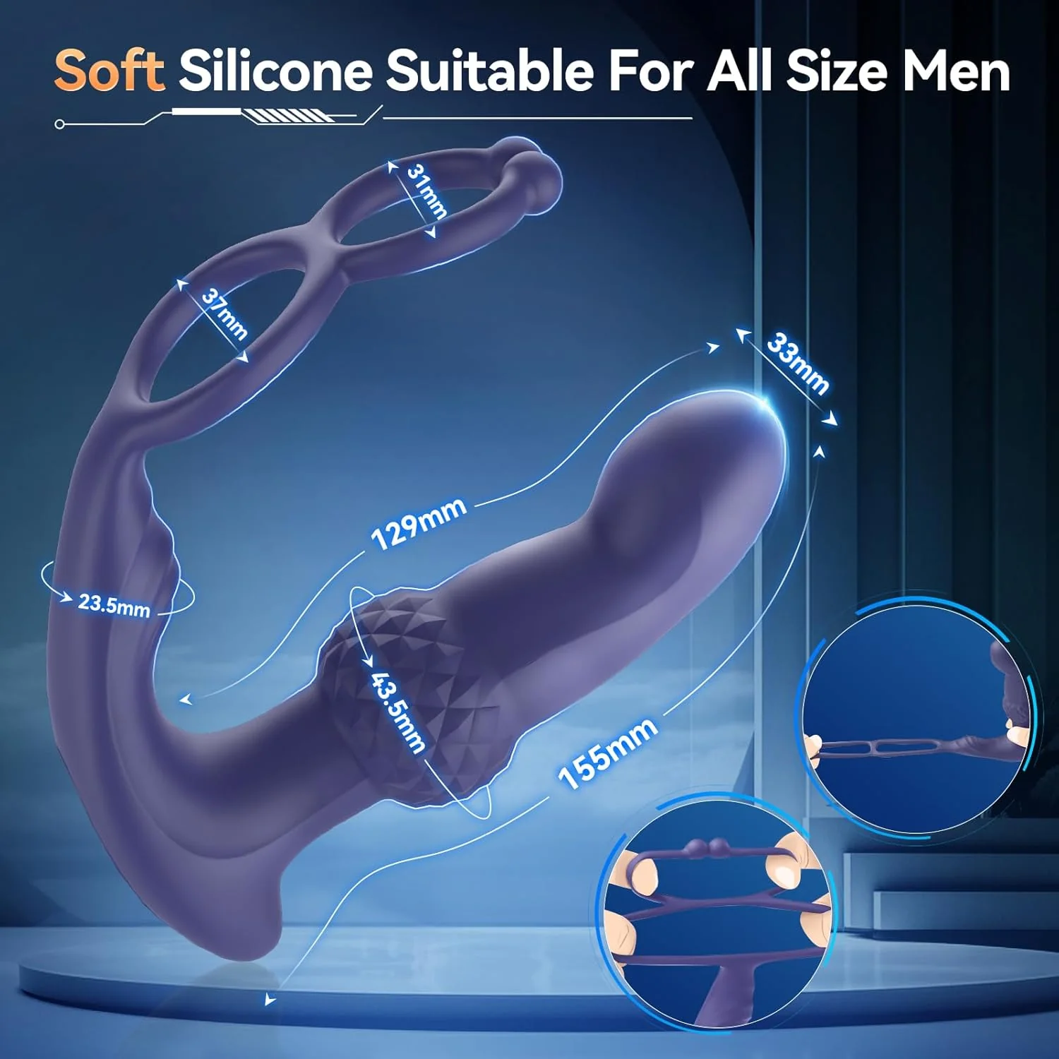 ThrustCore Thrusting Prostate Massager Cock Ring 7 Modes Remote Waterproof - Image 8