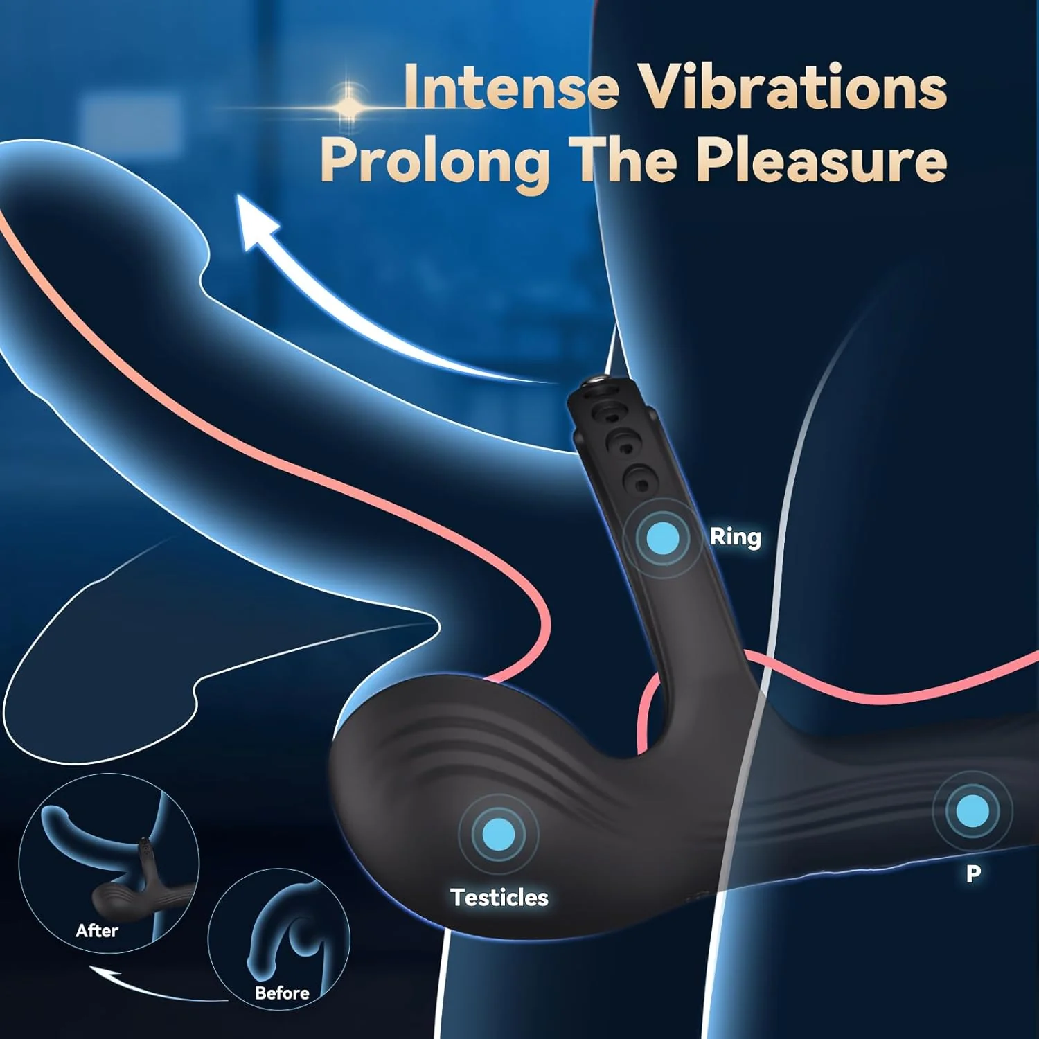 DominusCore Thrusting Prostate Massager Cock Ring 10 Modes - Image 3