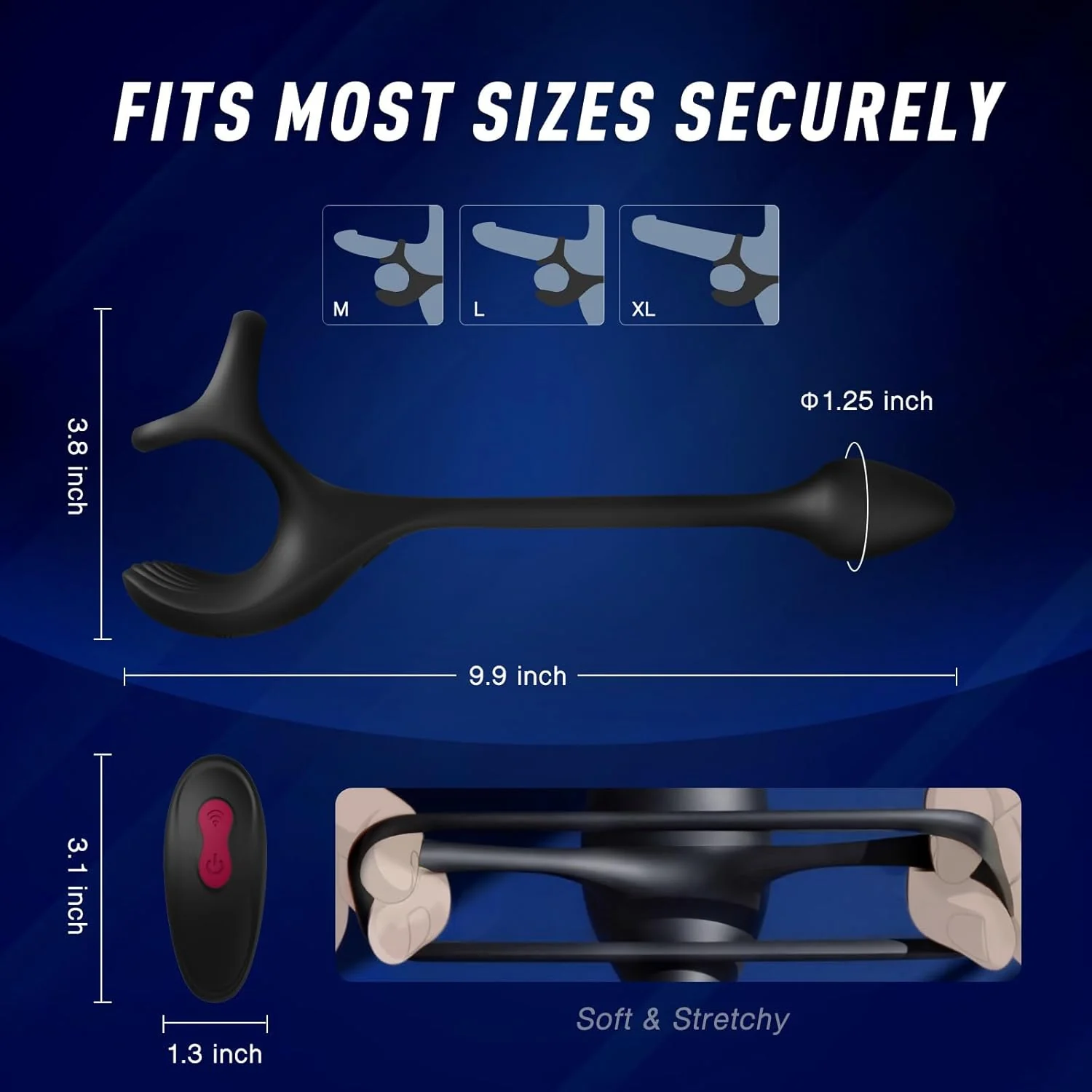 SilentPulse Prostate Massager Cock Ring 9 Modes Remote Quiet - Image 5
