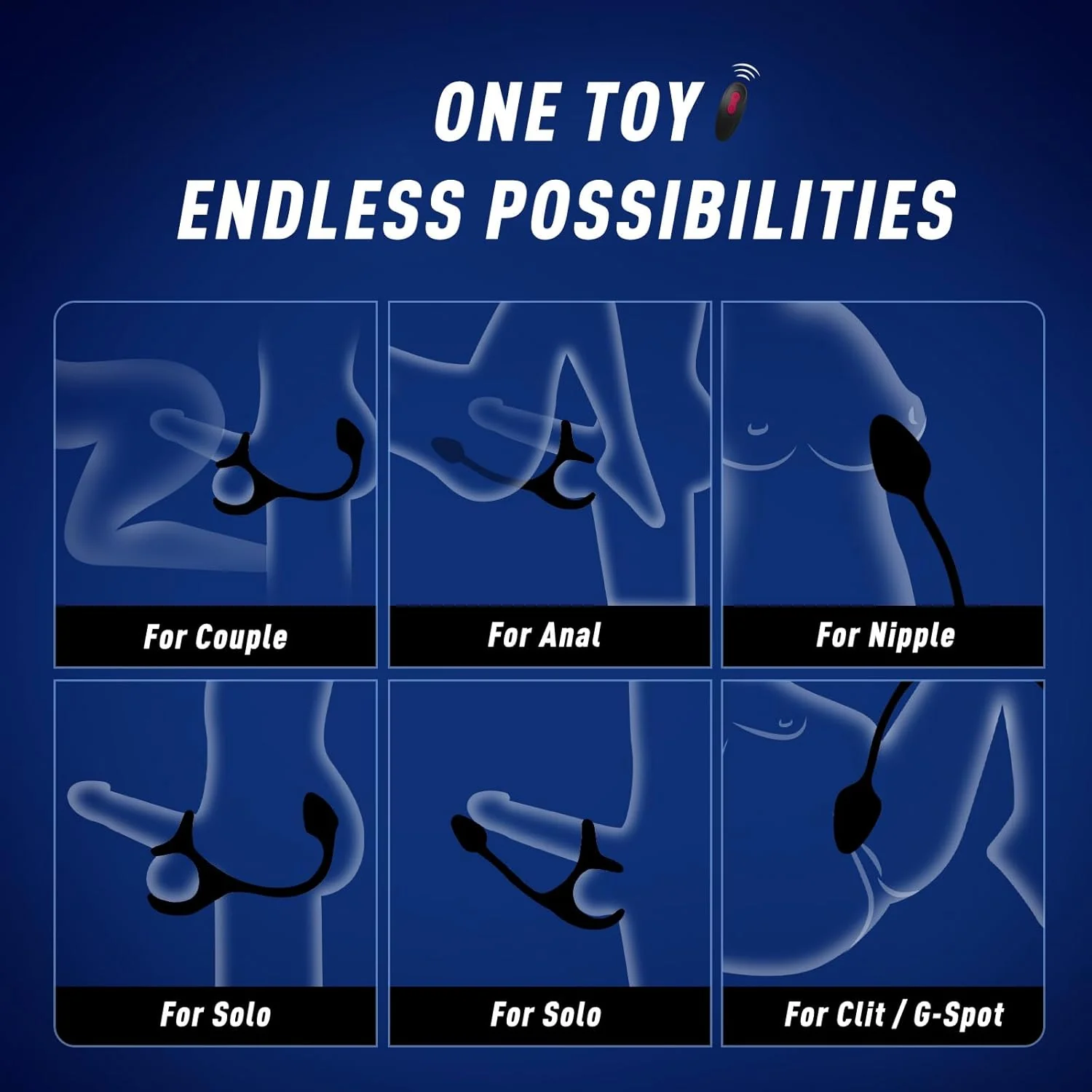 SilentPulse Prostate Massager Cock Ring 9 Modes Remote Quiet - Image 7