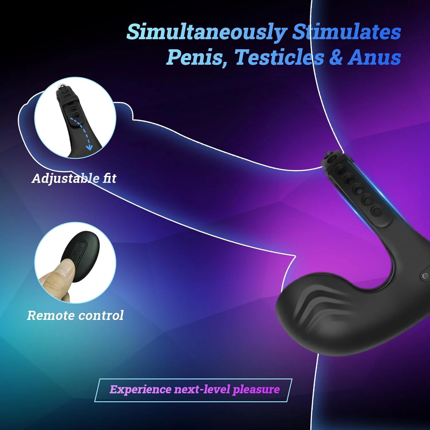 FlexCoreX Prostate Massager Cock Ring Remote Waterproof Kit - Image 3