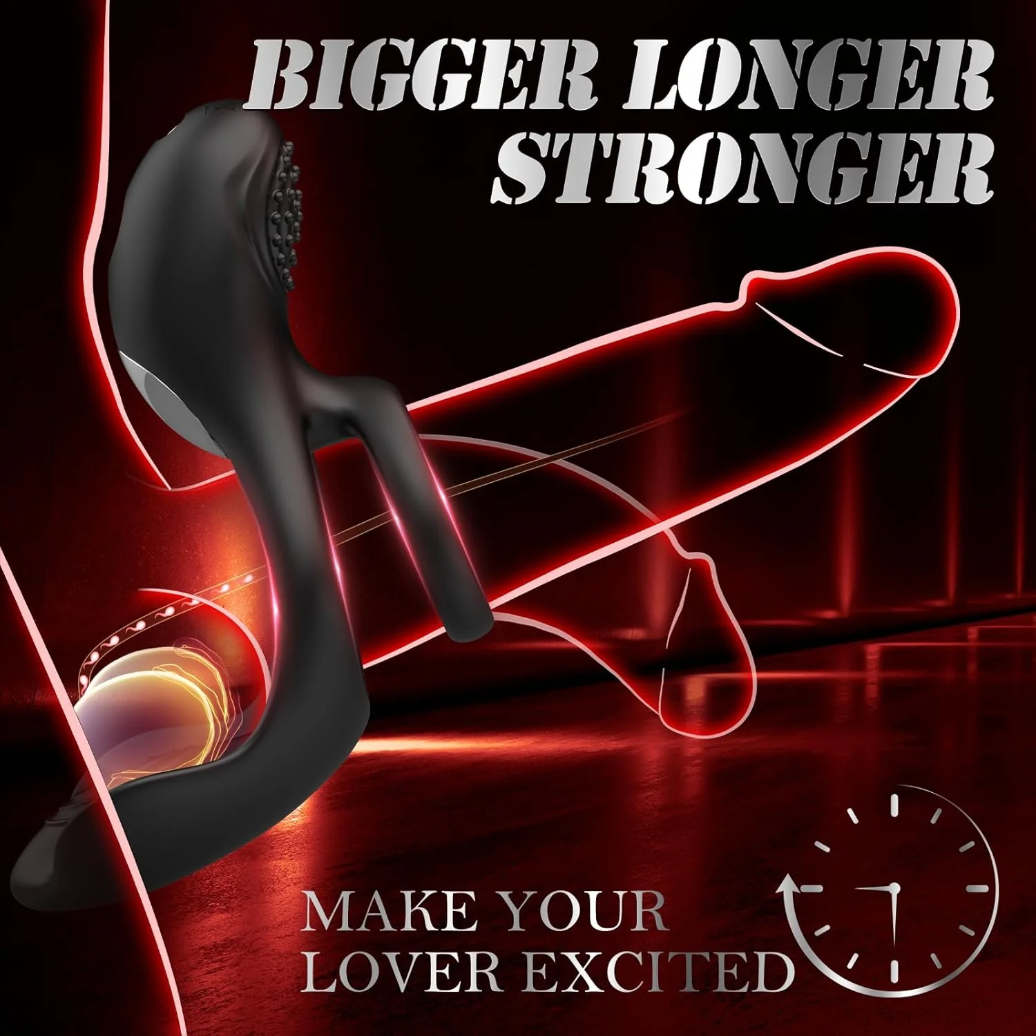 PureKiss Vibrating Penis Ring Clitoral Stimulator - Image 4