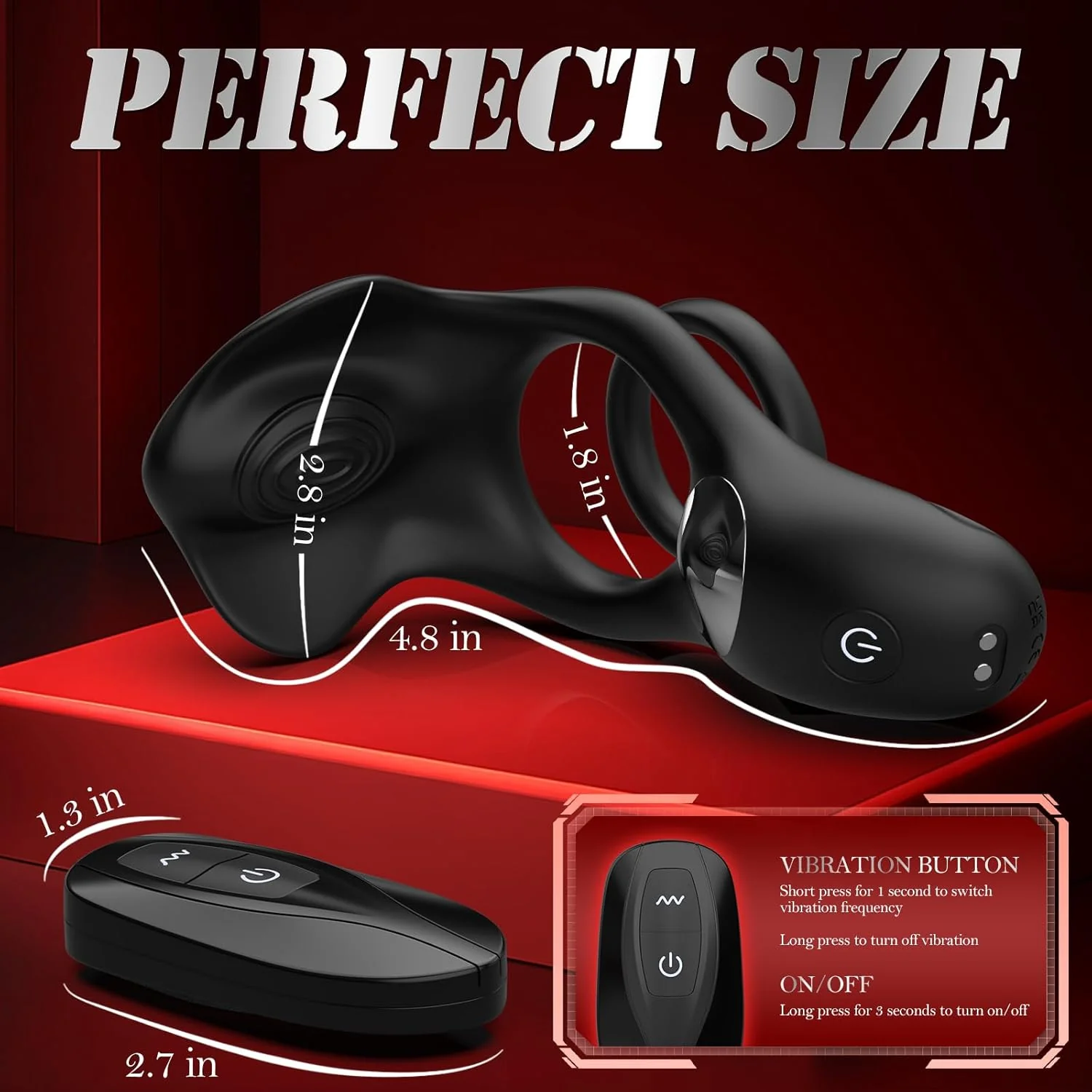 PureKiss Vibrating Penis Ring Clitoral Stimulator - Image 5