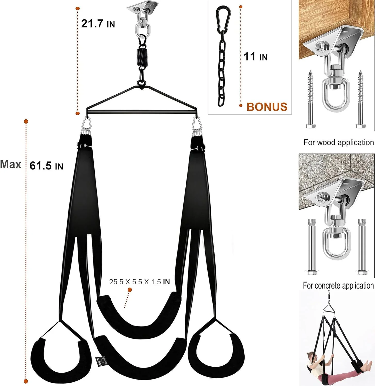 PurePleasure 360 Spinning Ceiling Sex Swing - Image 6