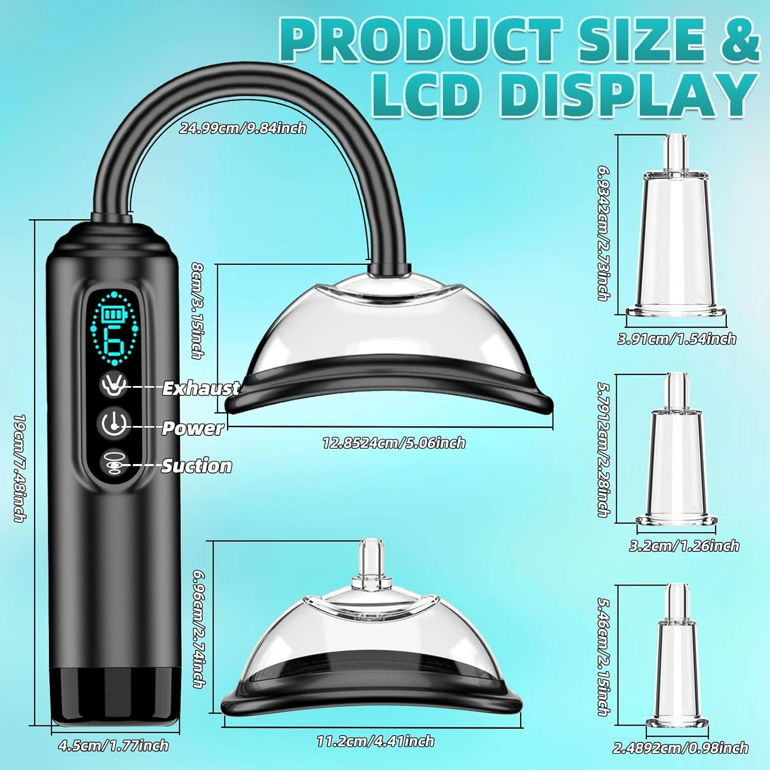 VyxoraX Electric Pussy Pump 6 Modes 5 Cups - Image 5