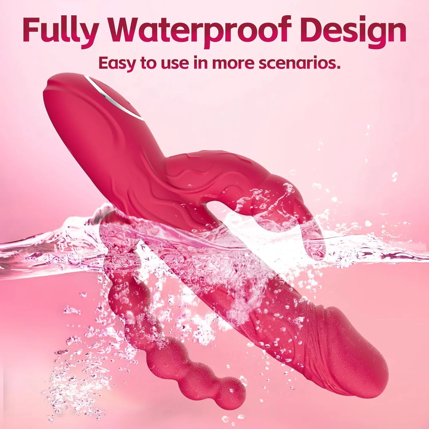 RoseFlux 3-in-1 Rabbit Vibrator 10 Modes Silicone Waterproof - Image 4