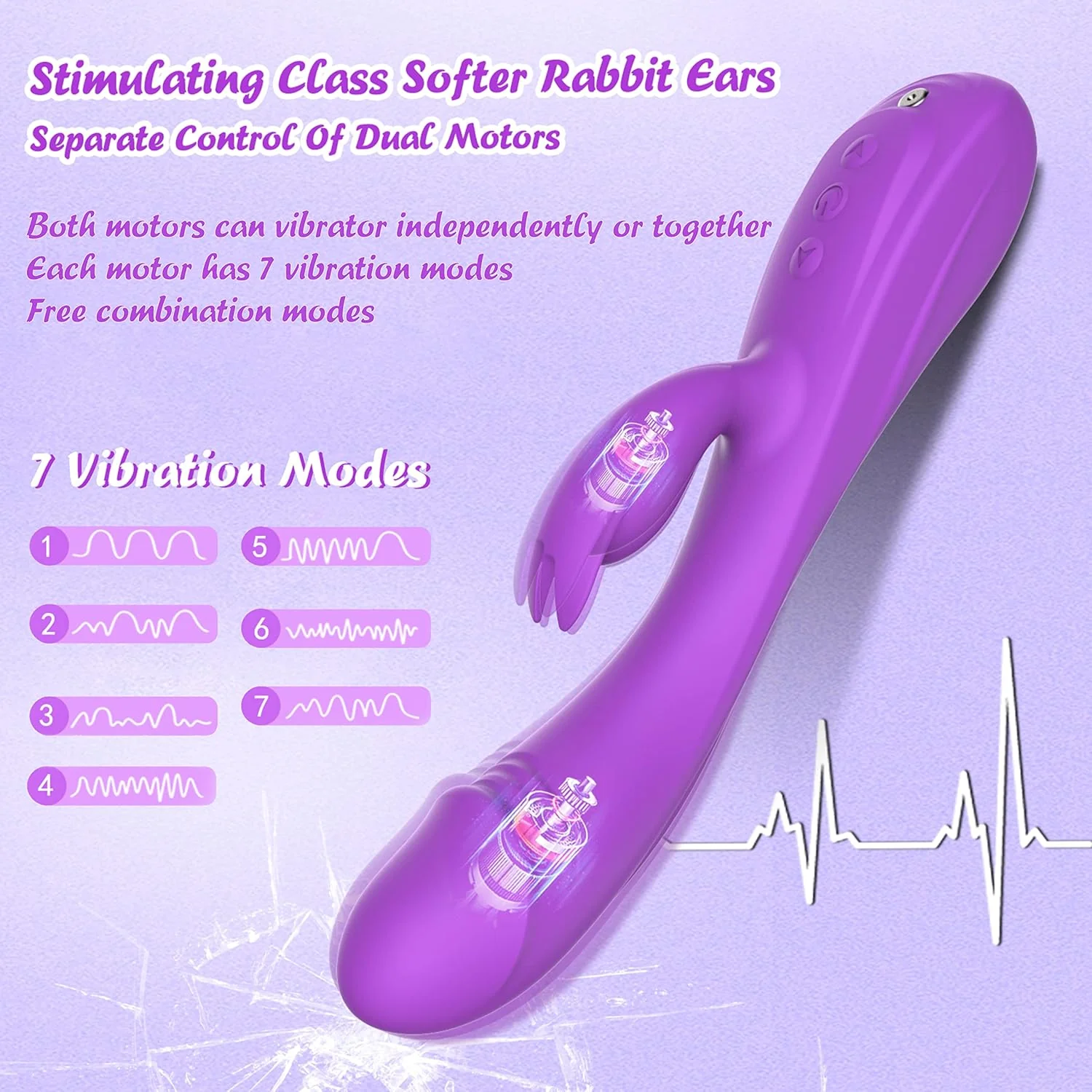 VantaWave Rabbit Vibrator 49 Modes Dual Motor Waterproof - Image 2