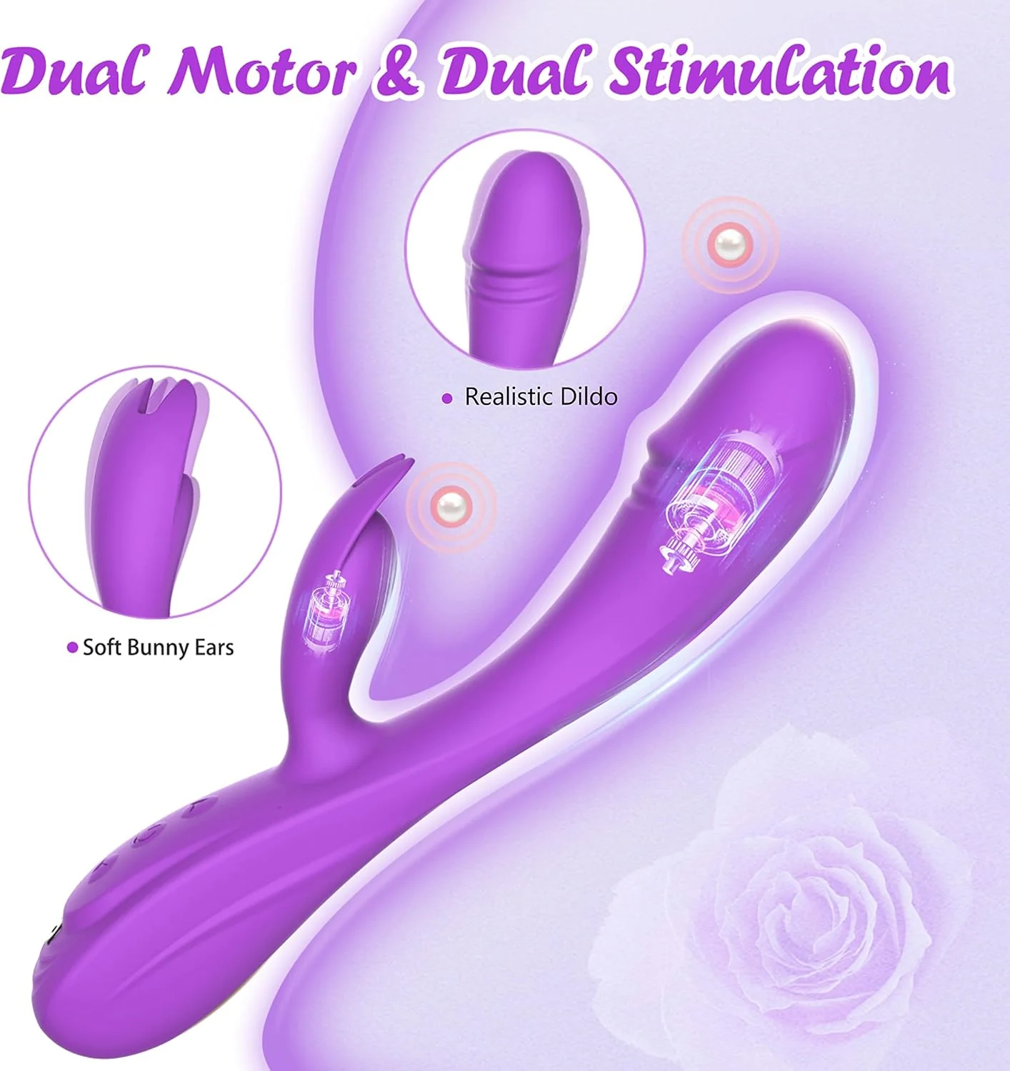 VantaWave Rabbit Vibrator 49 Modes Dual Motor Waterproof - Image 3