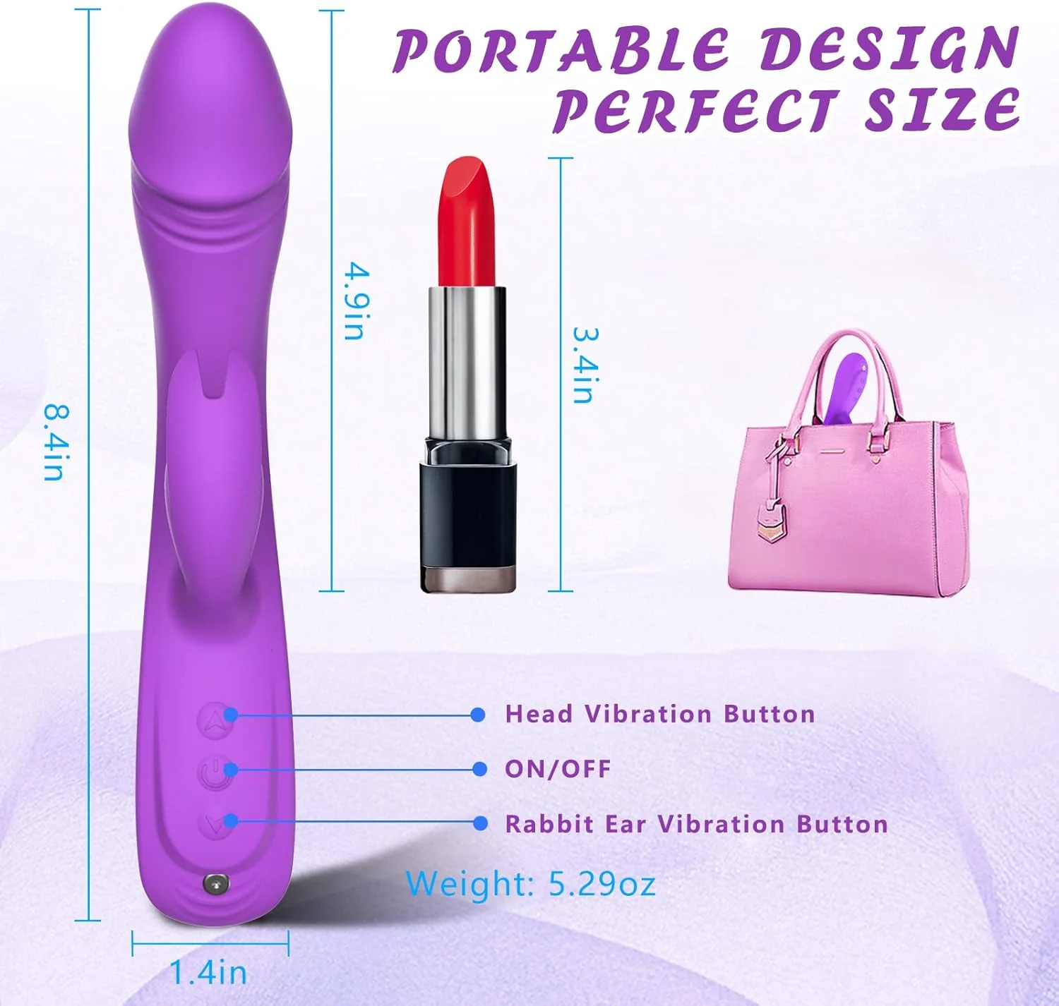 VantaWave Rabbit Vibrator 49 Modes Dual Motor Waterproof - Image 4