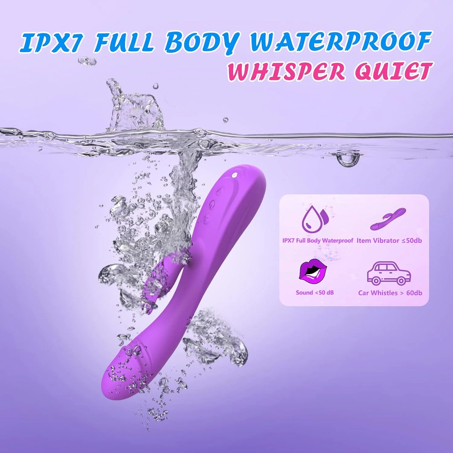 VantaWave Rabbit Vibrator 49 Modes Dual Motor Waterproof - Image 5