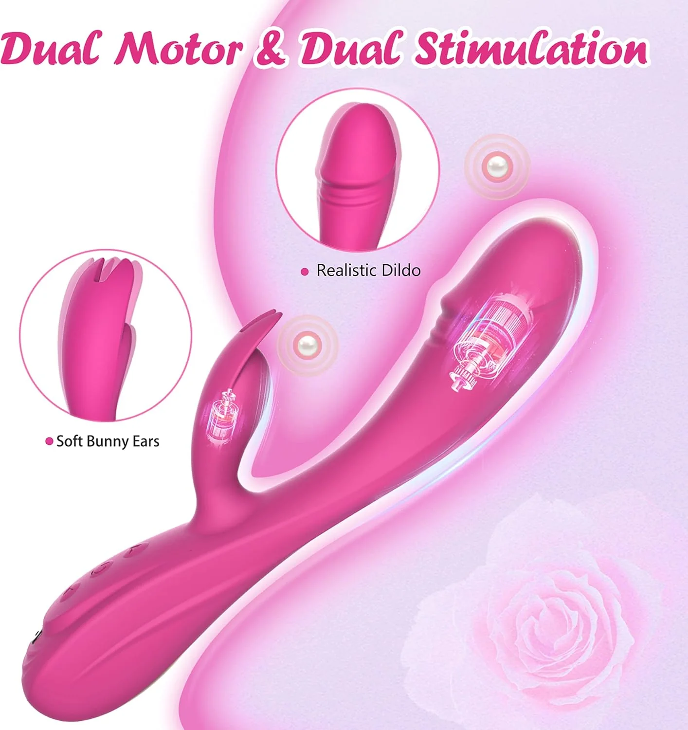 VeloraX Rabbit Vibrator 49 Modes Waterproof Silicone USB - Image 2