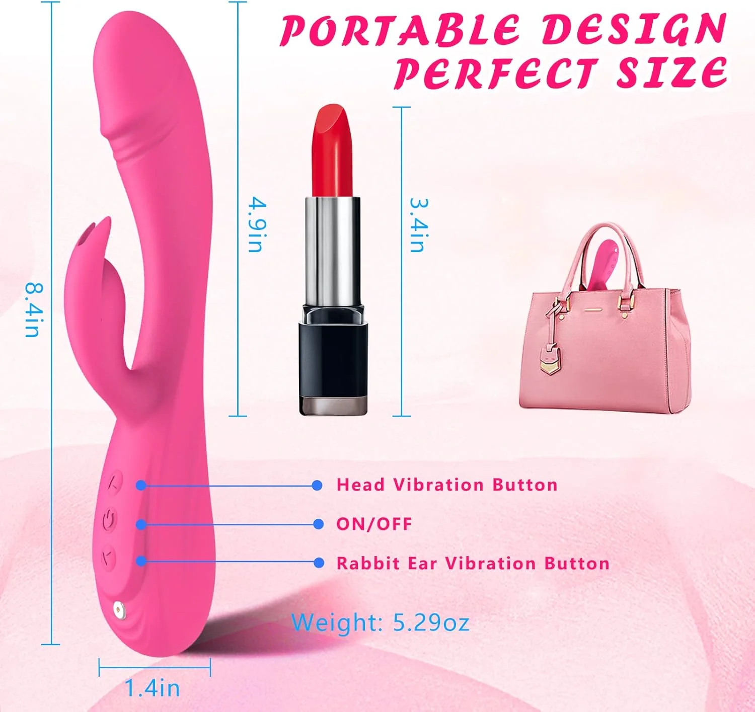 VeloraX Rabbit Vibrator 49 Modes Waterproof Silicone USB - Image 4
