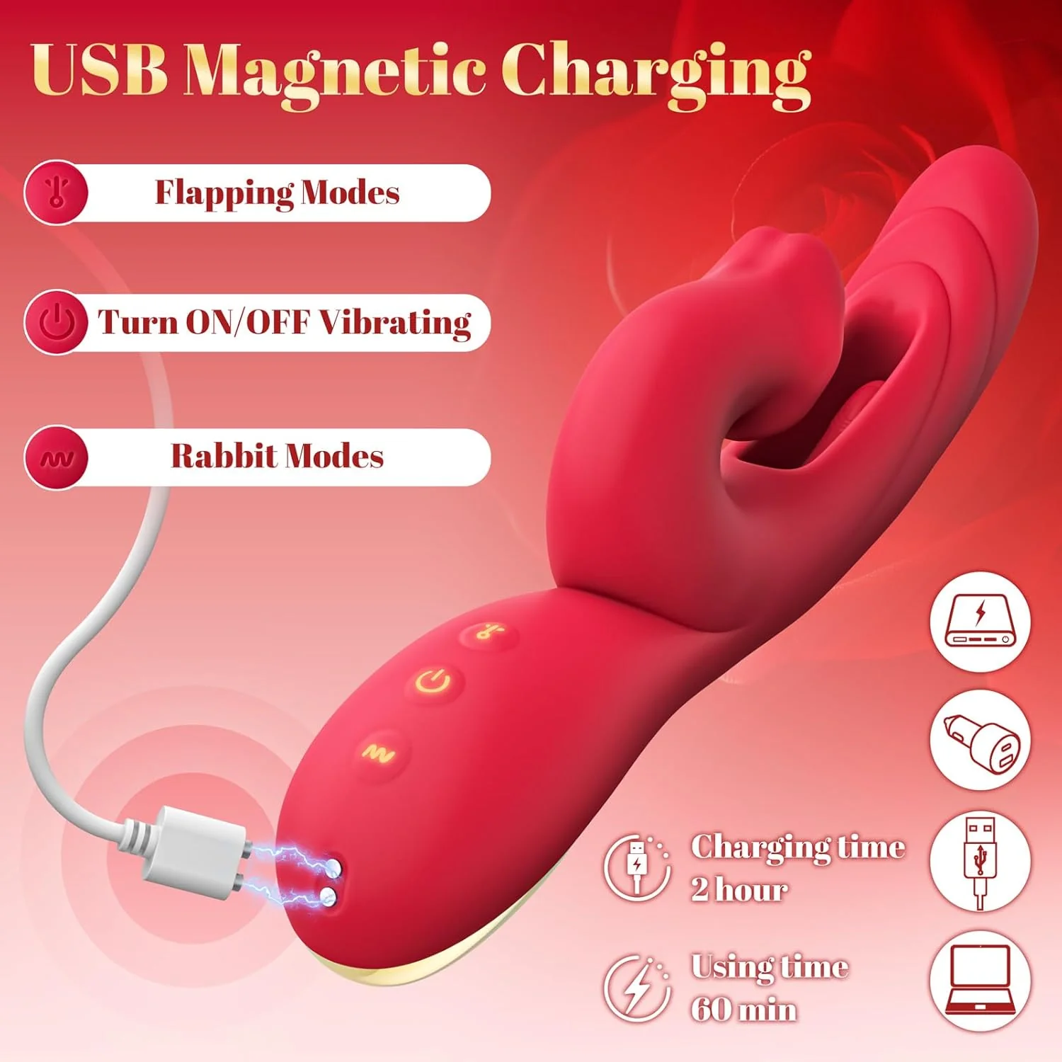 TriMode Rabbit Vibrator 3-in-1 Flapping Tongue 30 Modes - Image 5