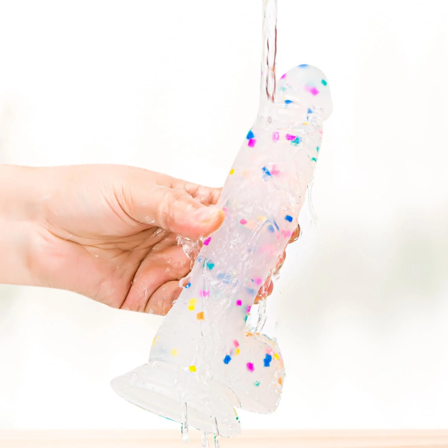 CrystalTone 7.6” Confetti Silicone Dildo Suction Cup Beginner - Image 6