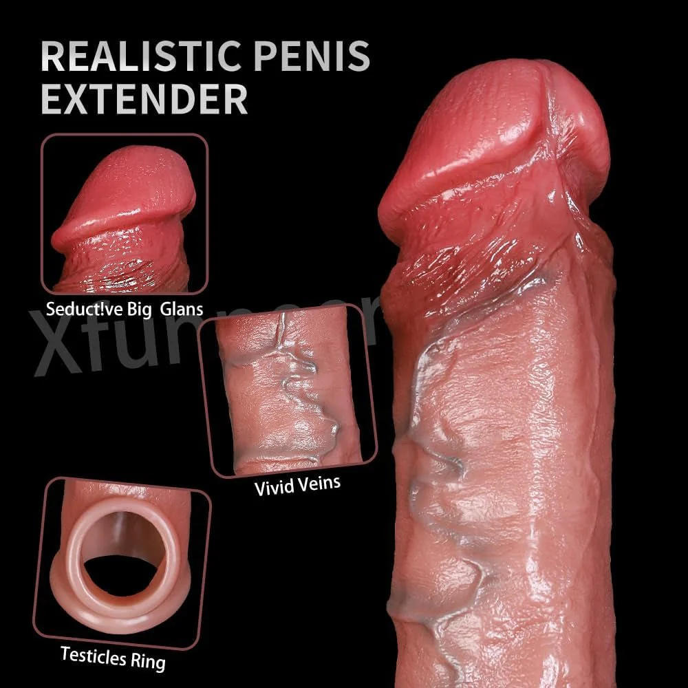 UltraGlans Realistic Penis Sleeve 8” Girth Extender Ring - Image 4