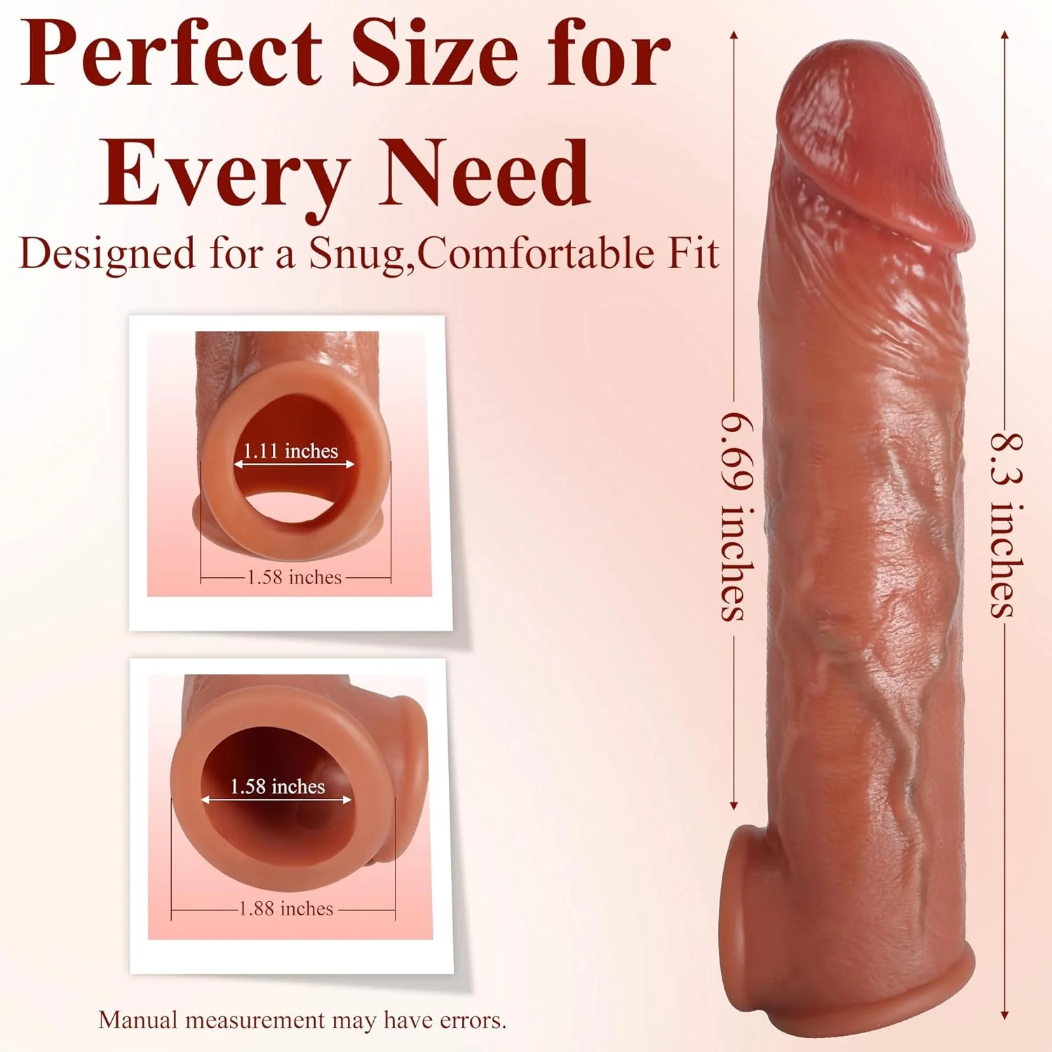 FleshCore Realistic Penis Sleeve 8.3” Silicone Extender - Image 6