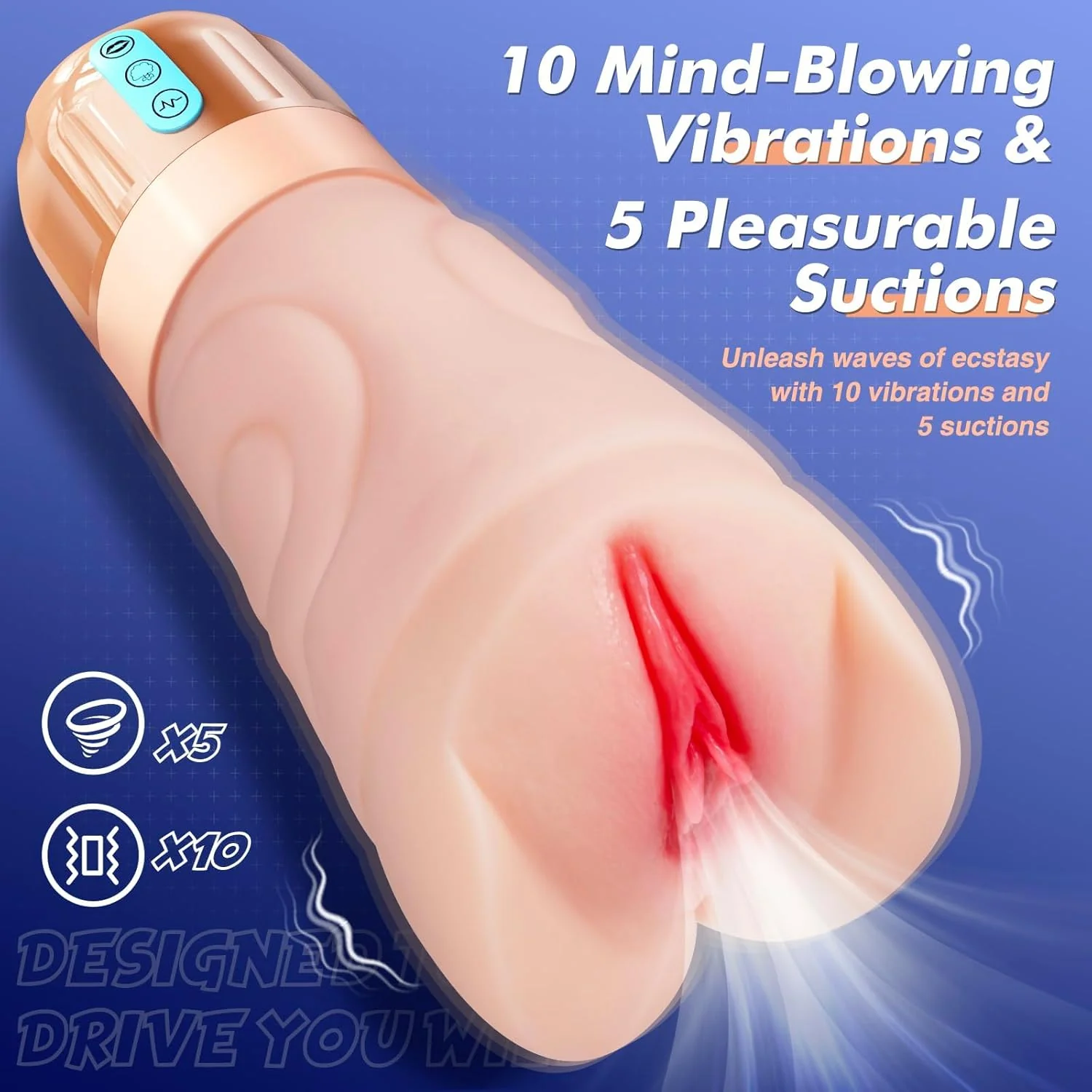 VibeCore Vibrating Pocket Pussy 10 Modes 6.7" Stroker - Image 5