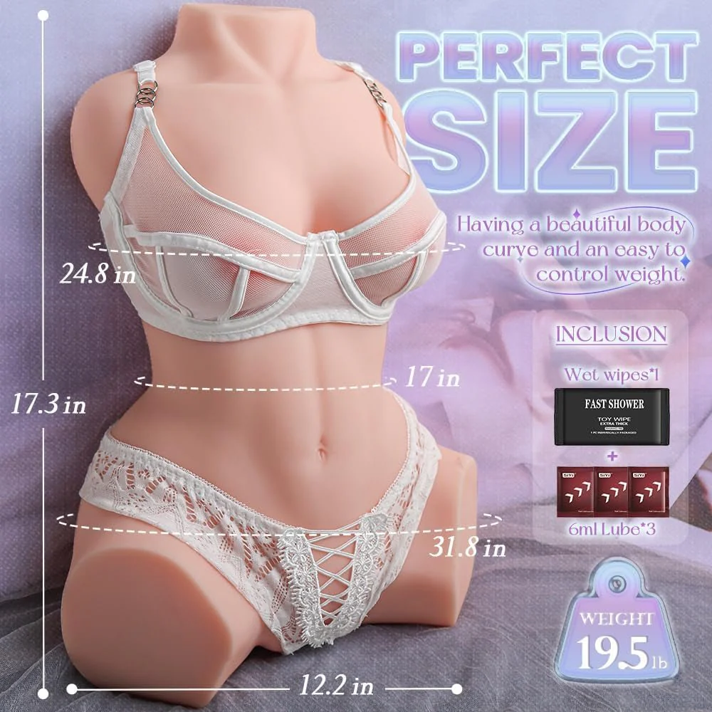 FlexCoreVI Dual Channel Torso Sex Doll Soft TPE Real Feel - Image 3