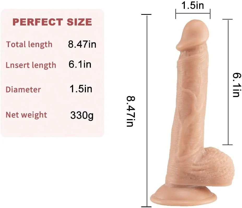 FlexJet 8.4” Squirting Dildo Curved Silicone Suction Cup - Image 3