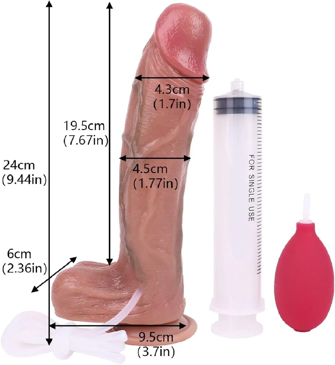 JetStream 9.4” Squirting Dildo Silicone Suction Cup - Image 6